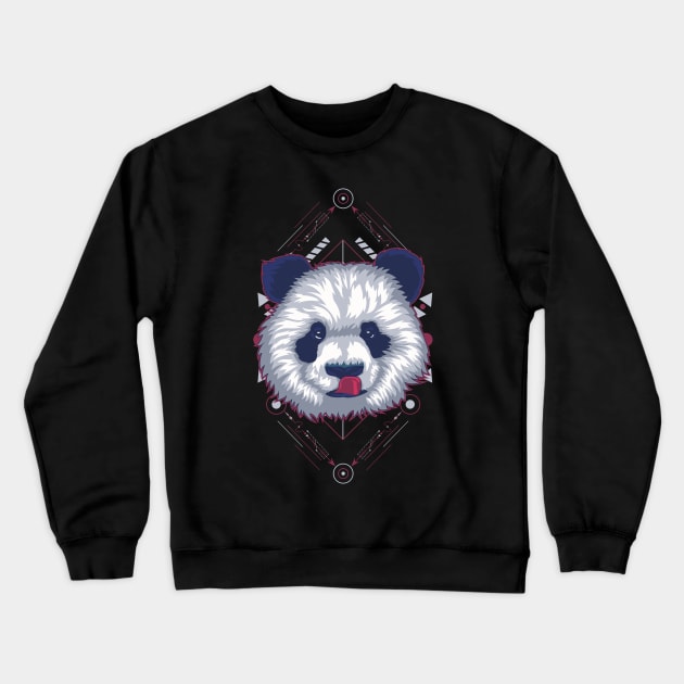 panda face Crewneck Sweatshirt by SHINIGAMII